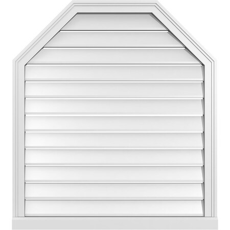 Ekena Millwork Octagonal Top Surface Mount PVC Gable Vent w/ 2"W x 2"P Brickmould Sill Frame, 34"W x 38"H GVPOT34X3803SF